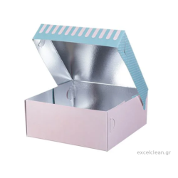Κουτί ζαχαροπλαστικής Patisserie New Design K8 με επίστρωση αλουμινίου 19×19×8cm Κουτί ζαχαροπλαστικής Patisserie New Design K8 με επίστρωση αλουμινίου 19×19×8cm